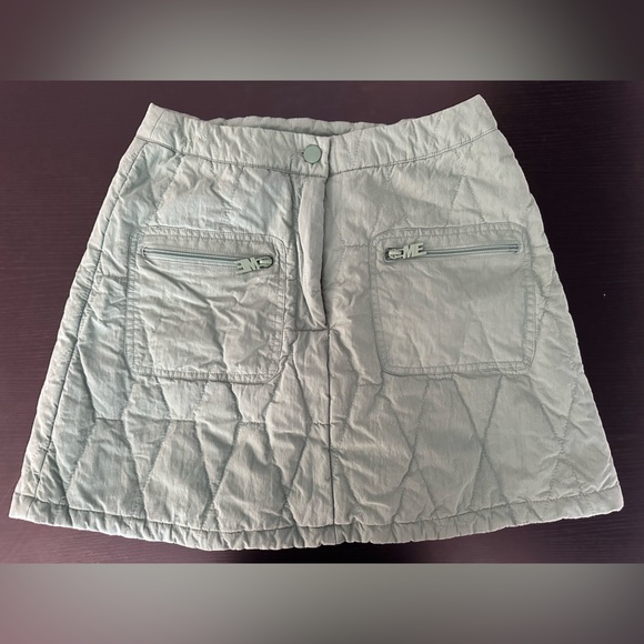 Melody Ehsani Quilted Mini Skirt in Light Gray - Picture 1 of 5